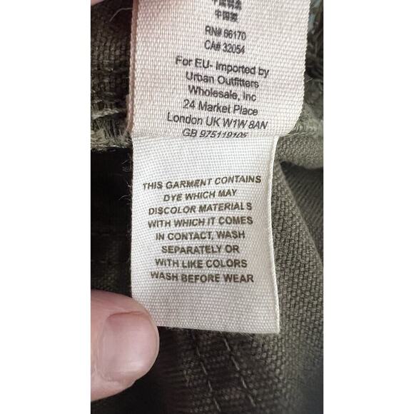 Free People Army Olive Green Utility Denim Mini Skirt Sizeraw Hem Size 25 NWOT - Picture 10 of 11